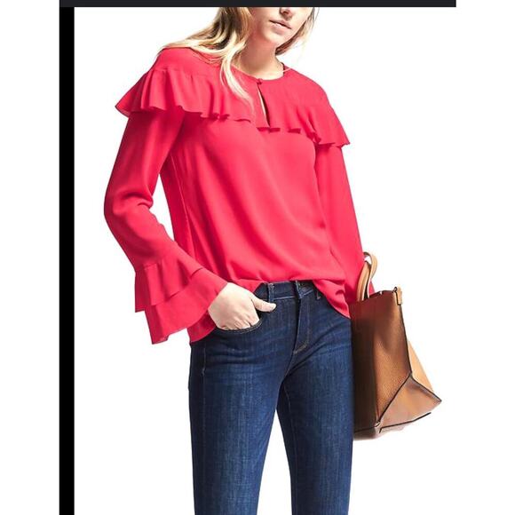 Banana Republic Red Blouse Size M - Picture 1 of 6